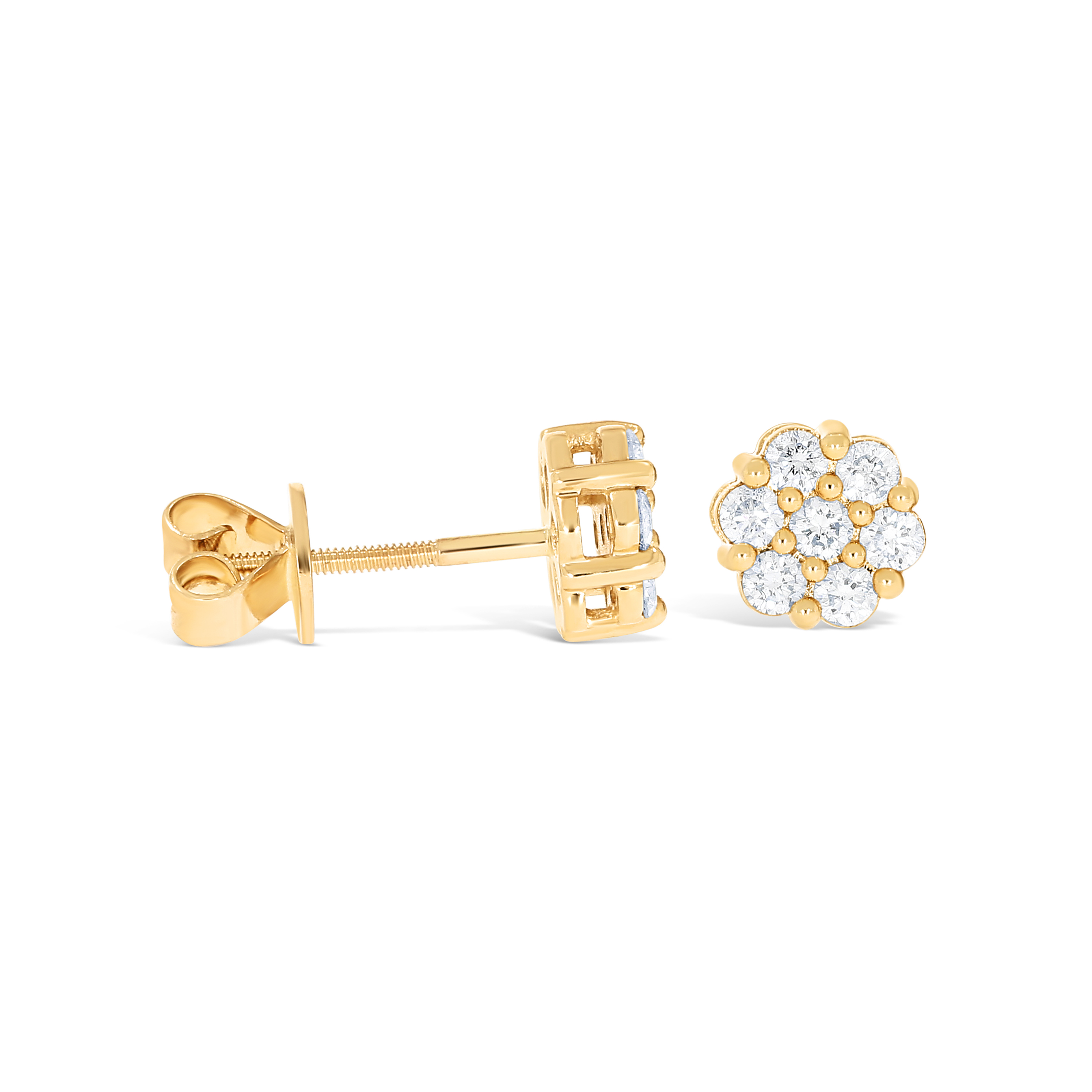 Round Diamond Earrings 0.63 ct. 10k Yellow Gold